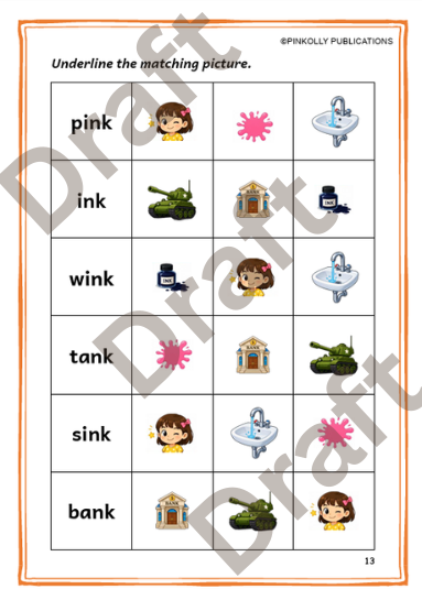 Pinkolly Magic Phonics 04 | Ending Blends & Digraphs Activity Book for Kids