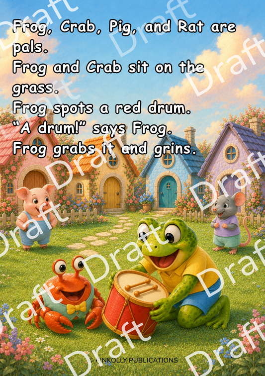 The Frog and the Red Drum – R Blends | Pinkolly Magic Phonics Series – Book 08