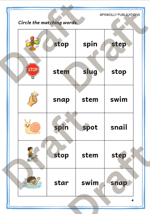 Pinkolly Magic Phonics 03 | Beginning Blends Phonics Activity Book for Kids